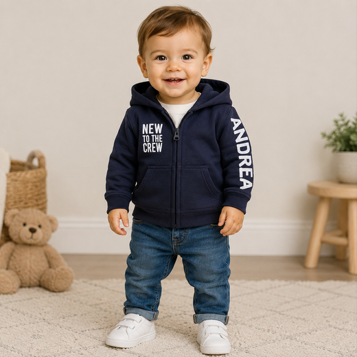 Felpa Baby Personalizzabile con Cappuccio e Zip