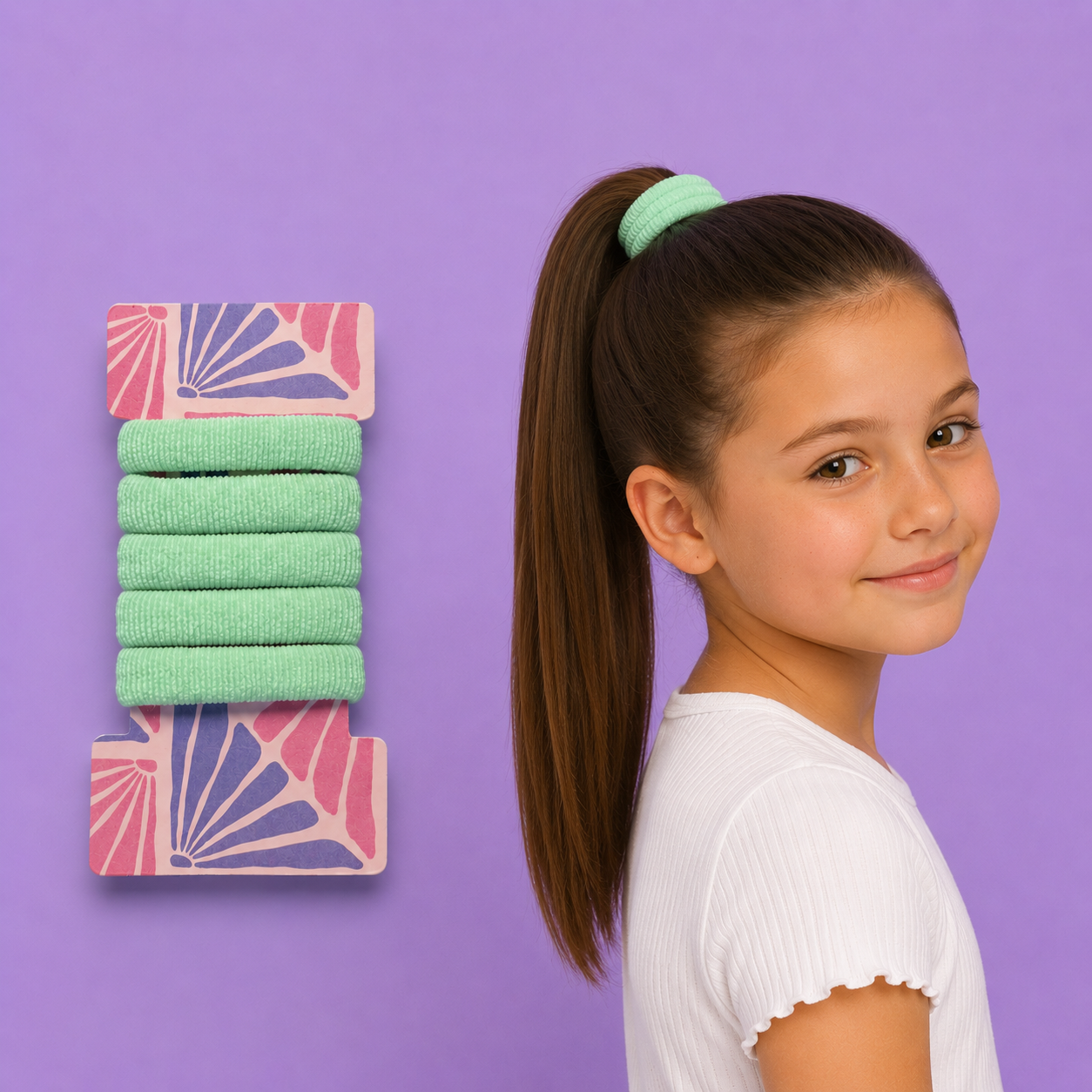 5 Elastici per Capelli 2 cm – Verde