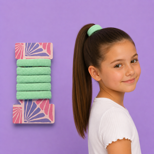 5 Elastici per Capelli 2 cm – Verde