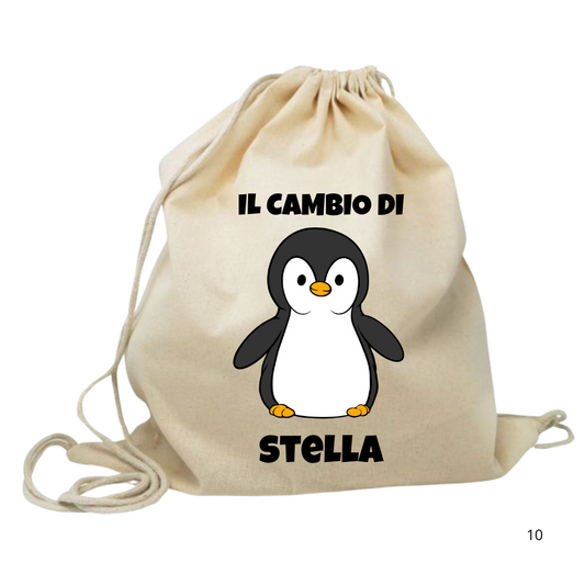 Sacchetta Personalizzata per il Cambio - Mod. Pinguino