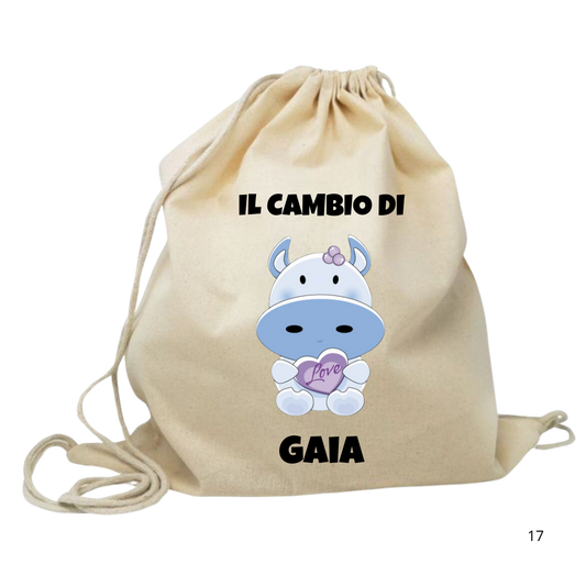 Sacchetta Personalizzata per il Cambio - Mod. Mucca Love