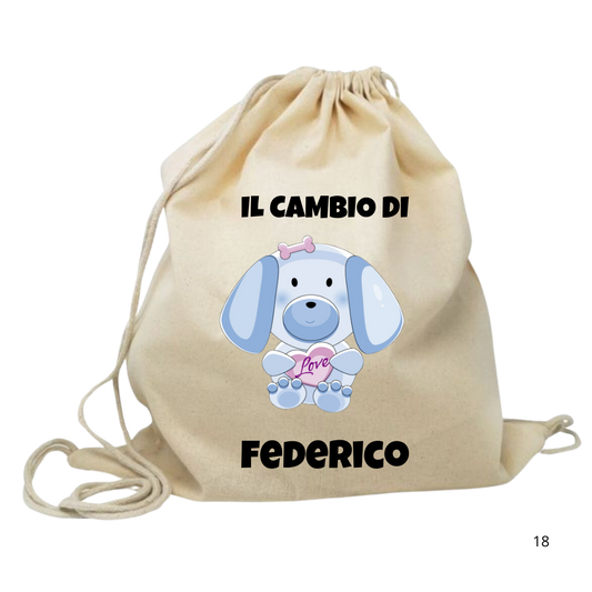 Sacchetta Personalizzata per il Cambio - Mod. Cagnolino Love