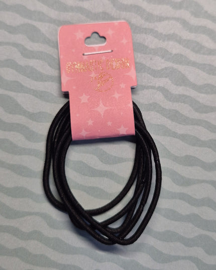5 Elastici Neri per Capelli 4 cm