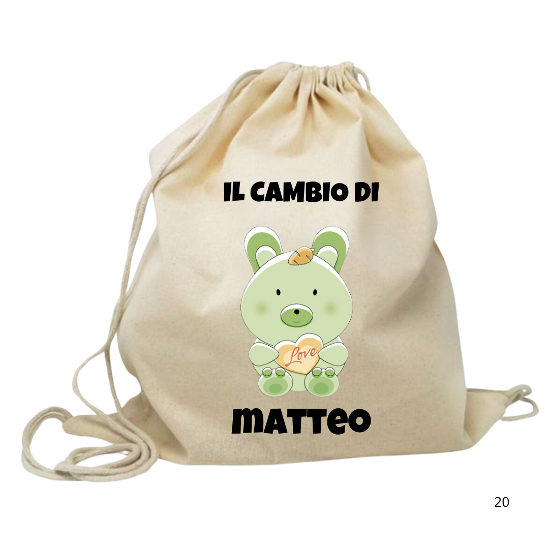 Sacchetta Personalizzata per il Cambio - Mod. Coniglietto  Love