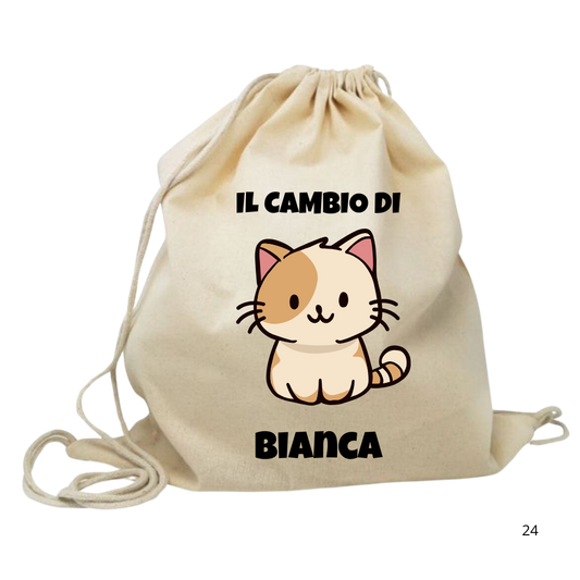 Sacchetta Personalizzata per il Cambio - Mod. Gattino