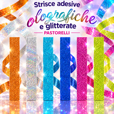 STRISCE ADESIVE OLOGRAFICHE E GLITTERATA - PASTORELLI