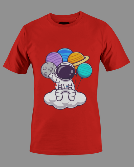maglietta - Astronauta e pianeti