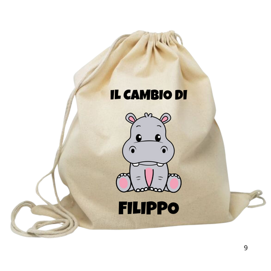 Sacchetta Personalizzata per il Cambio - Mod. Hippo