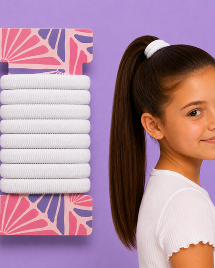 10 Elastici per Capelli 2 cm – Bianchi