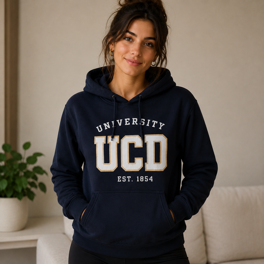 Felpa con Cappuccio “University UCD” – Personalizzabile