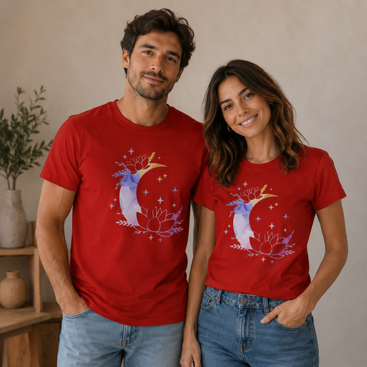 T-Shirt Luna & Fiori – Personalizzabile