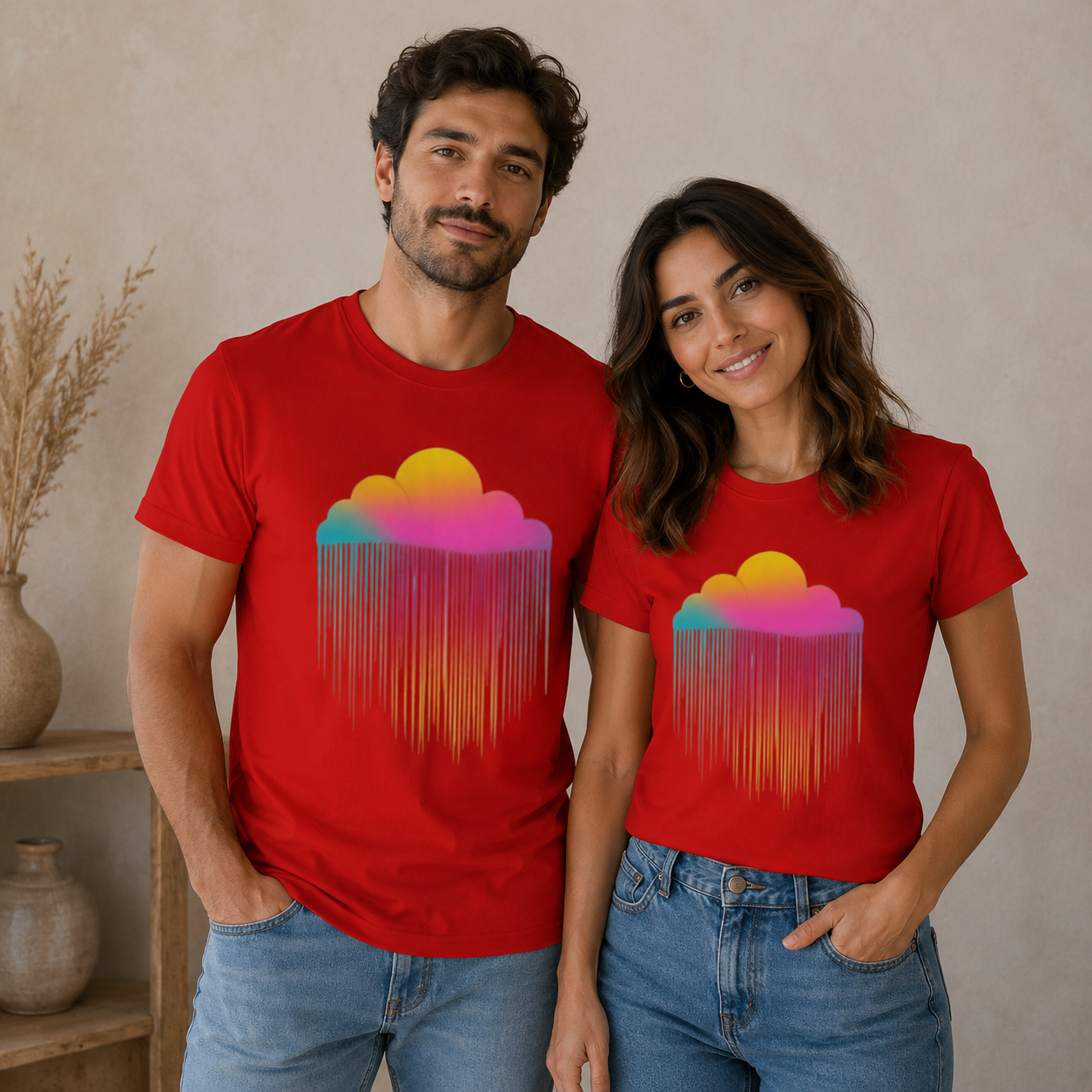 T-Shirt Rainbow Cloud – Personalizzabile