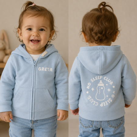 Felpa Baby Personalizzabile con Cappuccio e Zip
