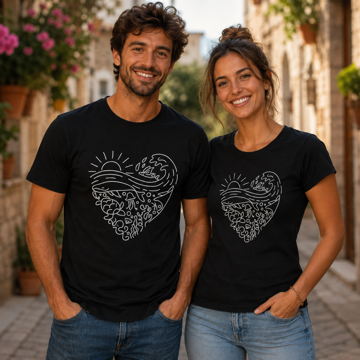T-Shirt Cuore Oceano Personalizzabile