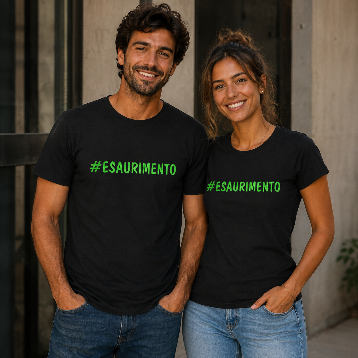 T-Shirt #Esaurimento – Scritta Personalizzabile