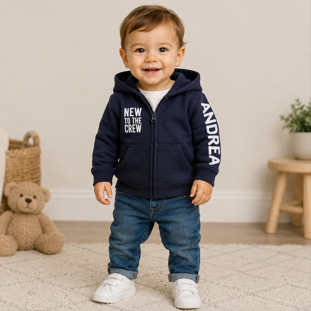 Felpa Baby Personalizzabile con Cappuccio e Zip