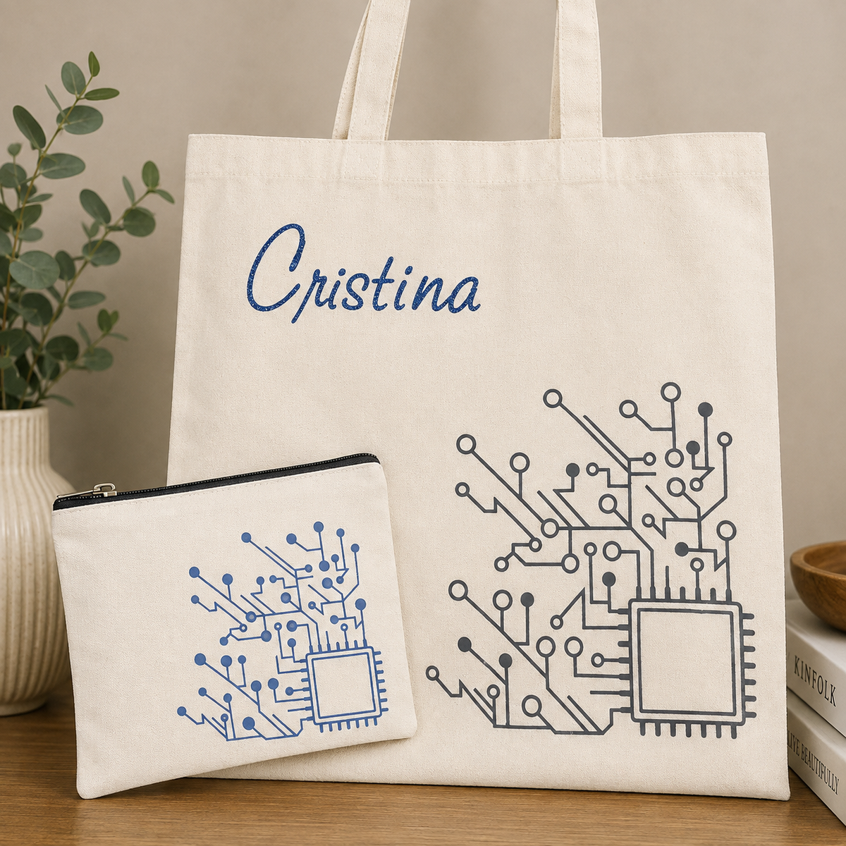 Set Coordinato Tote Bag + Pochette “Tech”
