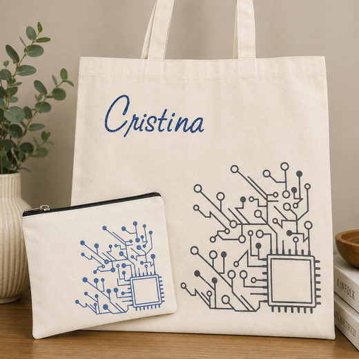 Set Coordinato Tote Bag + Pochette “Tech”