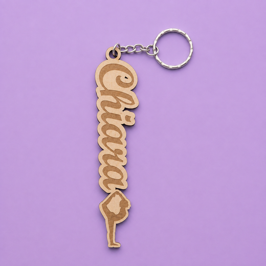 PORTACHIAVI CON NOME IN LEGNO - ARTISTICA FEMMINILE