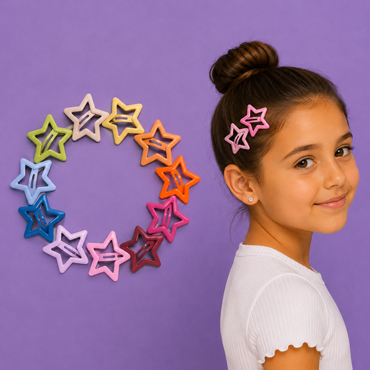 Mollette a Stella con Brillantini per Capelli