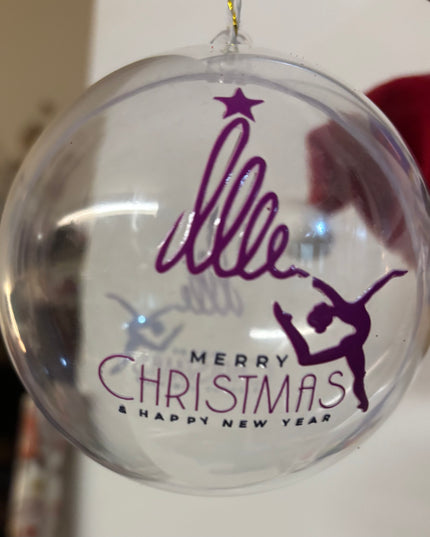 Pallina natalizia con ginnasta viola