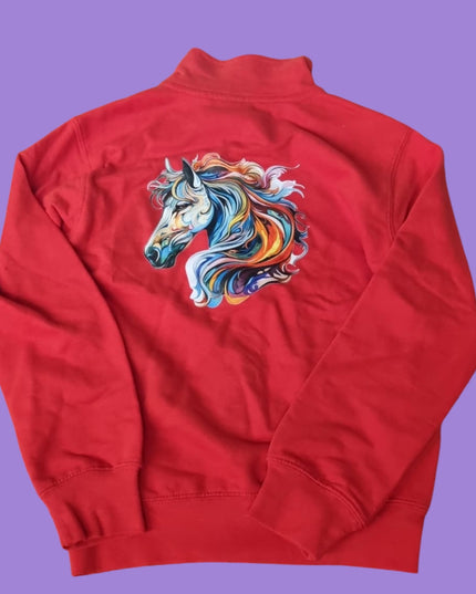 Felpa maniche lunghe equitazione personalizzata