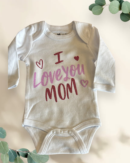 Body Intimo Bianco a Maniche Lunghe – "I ❤️ Mom"