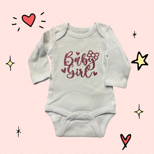 Body Intimo Bianco a Maniche Lunghe – "Baby Girl”