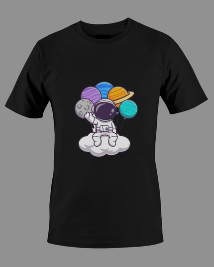 maglietta - Astronauta e pianeti