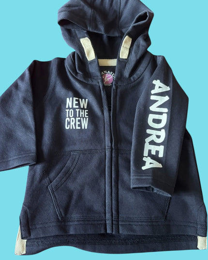 Felpa Neonati con Cappuccio e Zip - PERSONALIZZABILE