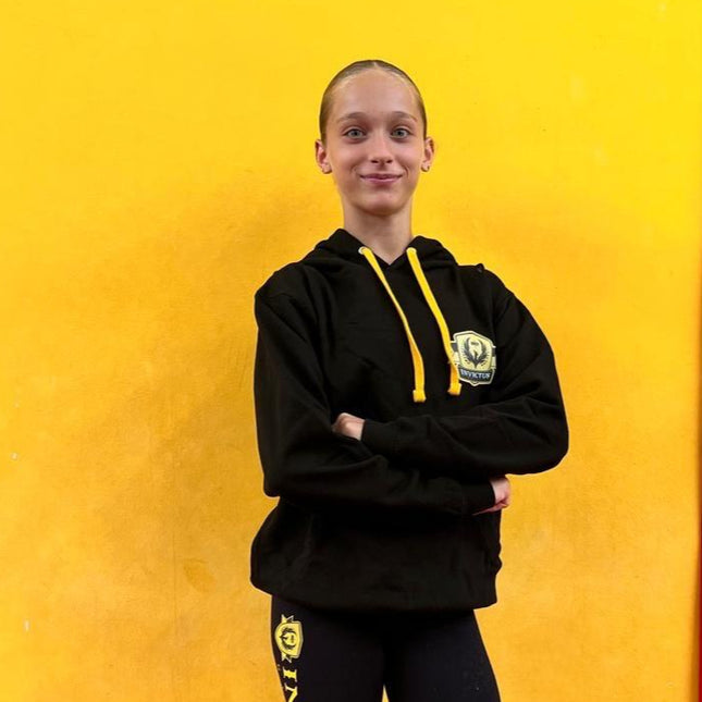 Felpa Nera con Cappuccio Invictus