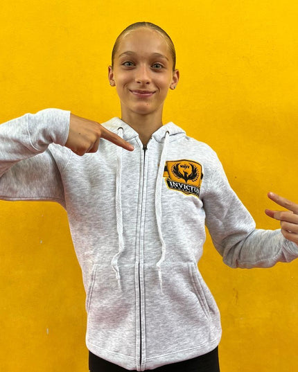 Felpa Grigia con Zip Invictus