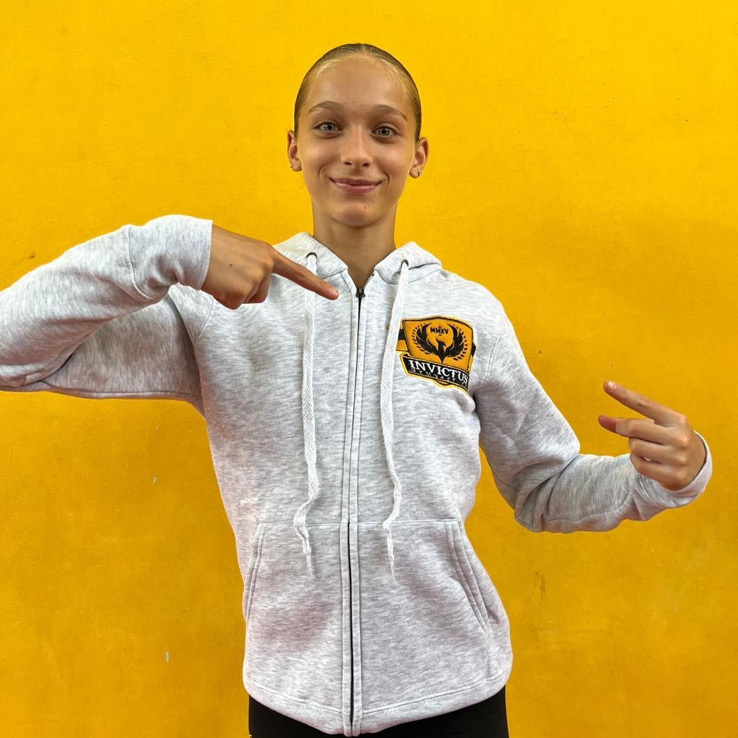Felpa Grigia con Zip Invictus