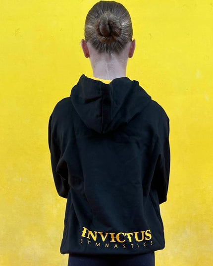 Felpa Nera con Cappuccio Invictus