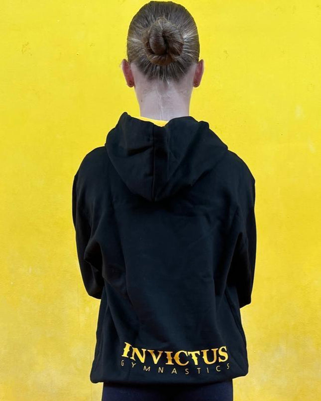 Felpa Nera con Cappuccio Invictus