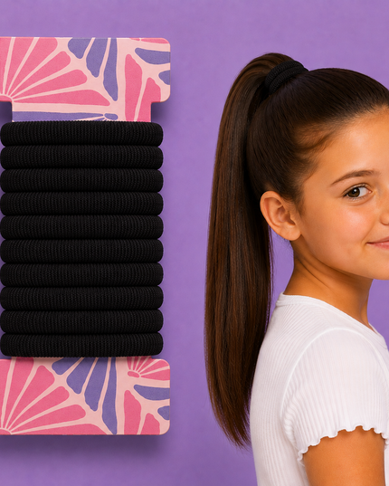 10 Elastici per Capelli 2 cm – Neri