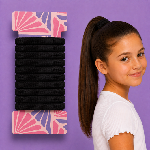 10 Elastici per Capelli 2 cm – Neri
