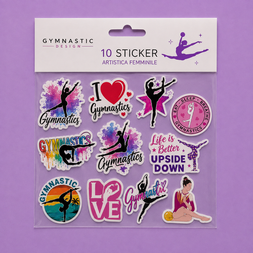 Set 10 Adesivi – Tema Ginnastica Artistica Femminile