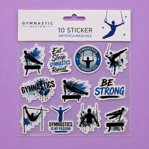 Set 10 Adesivi – Tema Ginnastica Artistica Maschile