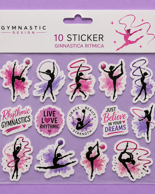 Set 10 Adesivi – Tema Ginnastica Ritmica