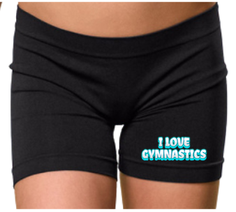 Culotte nere bambina "i love gymnastics"