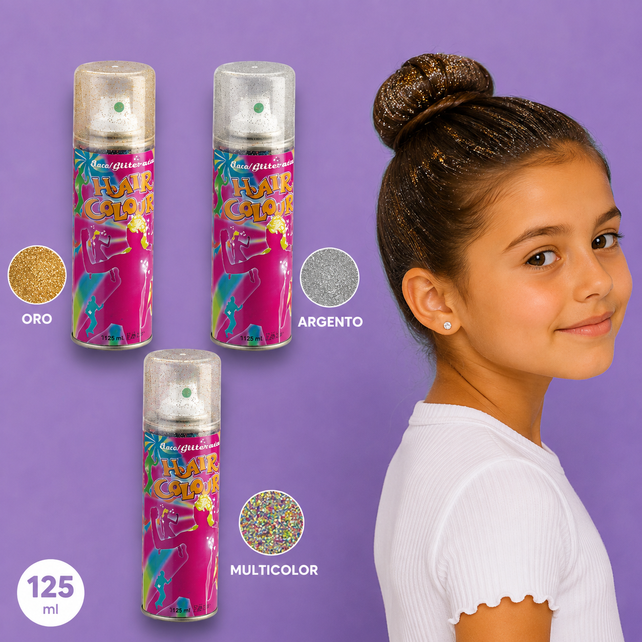 Lacca per capelli con i brillantini