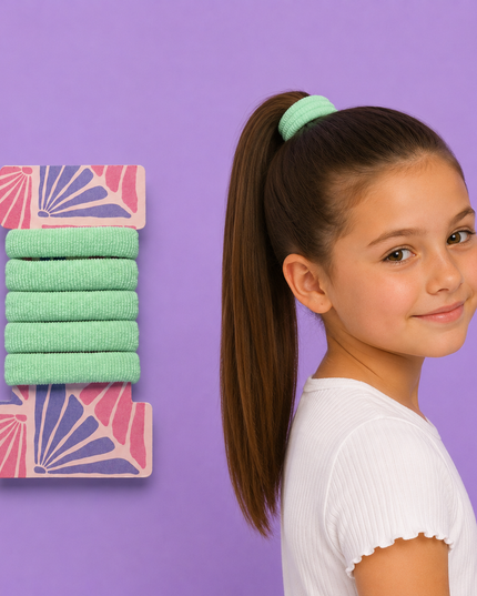 5 Elastici per Capelli 2 cm – Verde